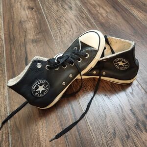 Converse Dark Gray and White High-Top Sneakers